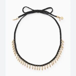 Stella and Dot Versatile Fringe Necklace choker Black Gold